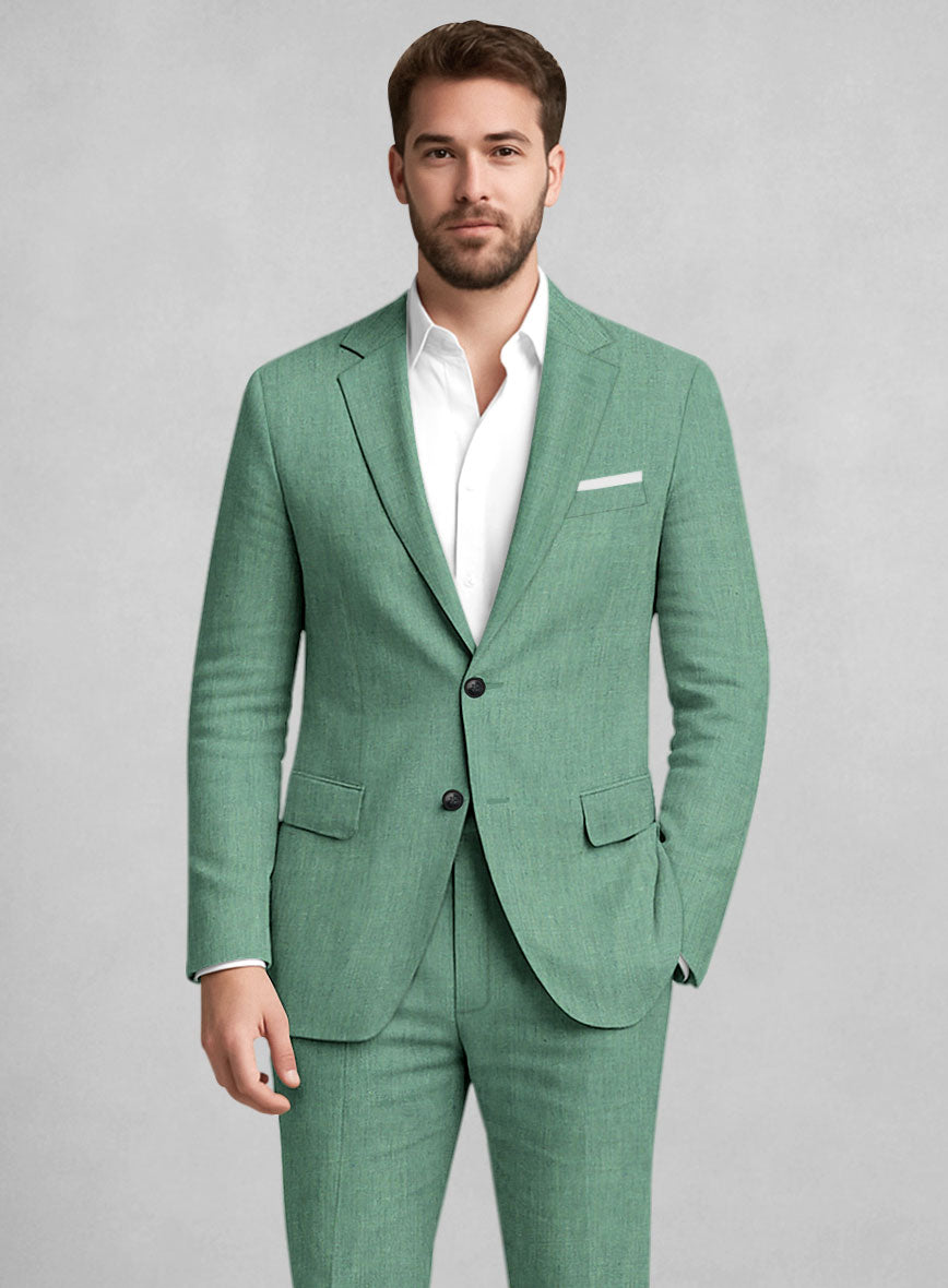 Italian Linen Fern Green Jacket - StudioSuits
