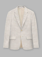 Italian Linen Herringbone Natural Beige Jacket - StudioSuits