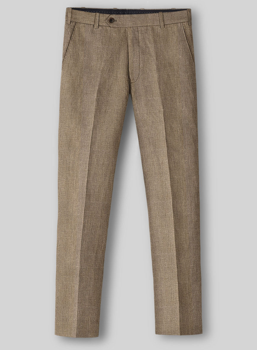Italian Linen Irish Brown Pants - StudioSuits