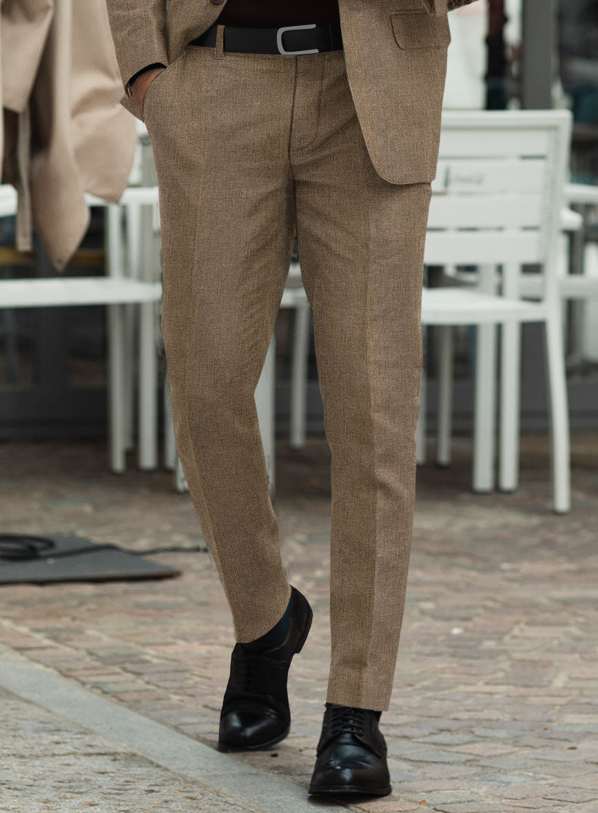 Italian Linen Irish Brown Pants - StudioSuits