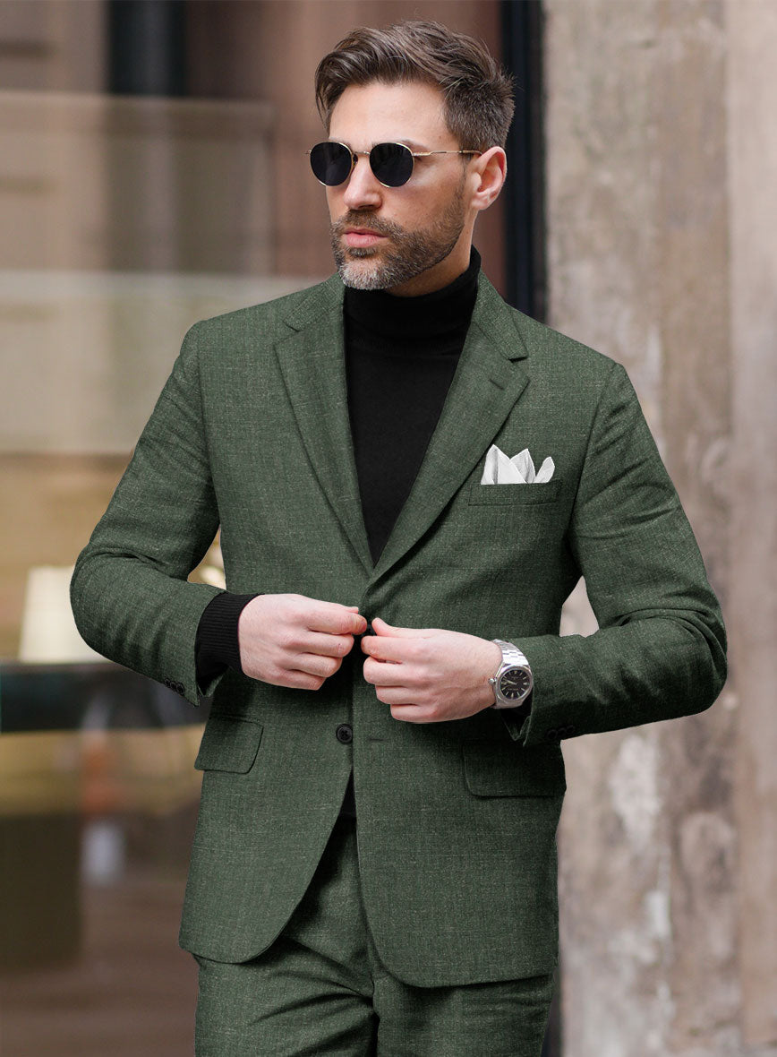 Italian Linen Jade Green Jacket - StudioSuits