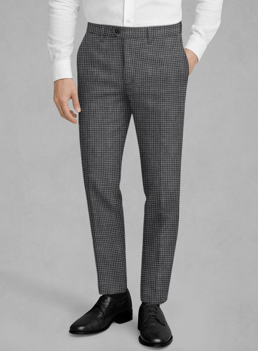 Italian Linen Lupesco Houndstooth Pants - StudioSuits