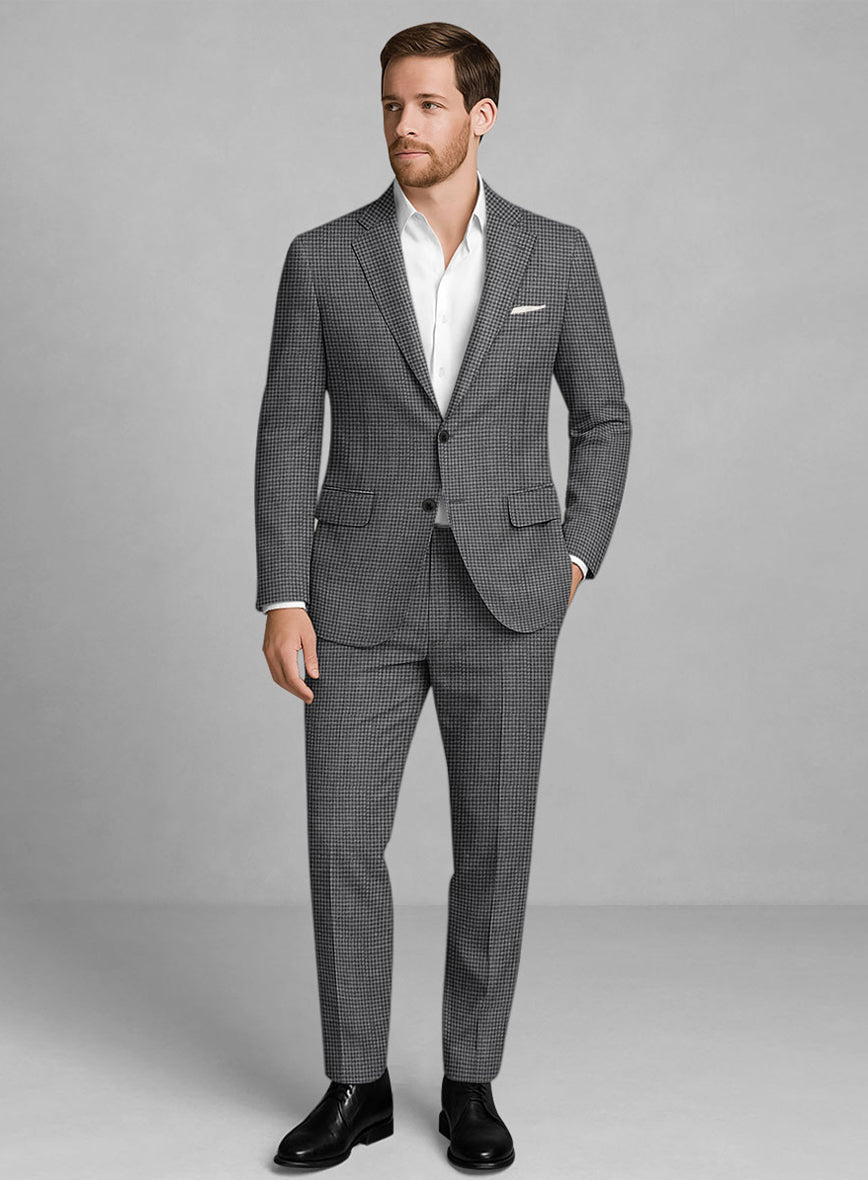Italian Linen Lupesco Houndstooth Suit - StudioSuits