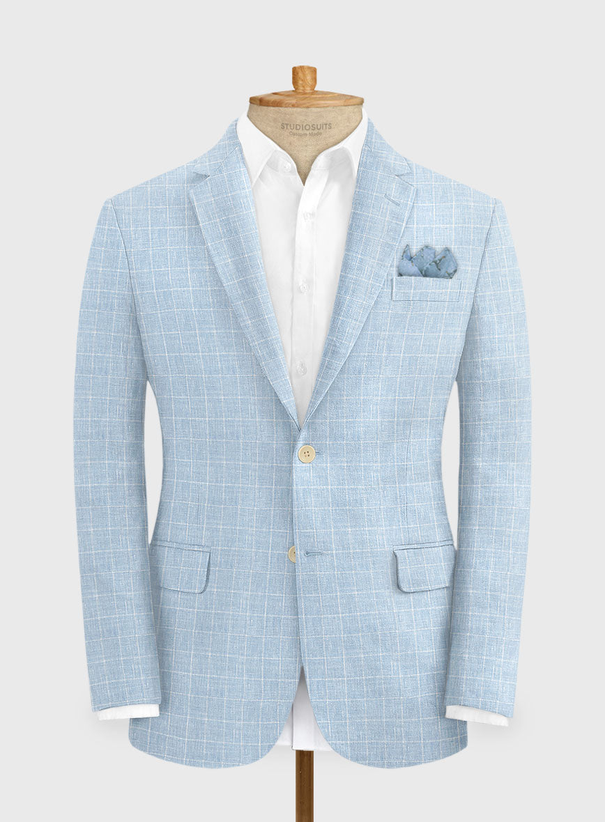Italian Linen Lusso Blue Suit - StudioSuits