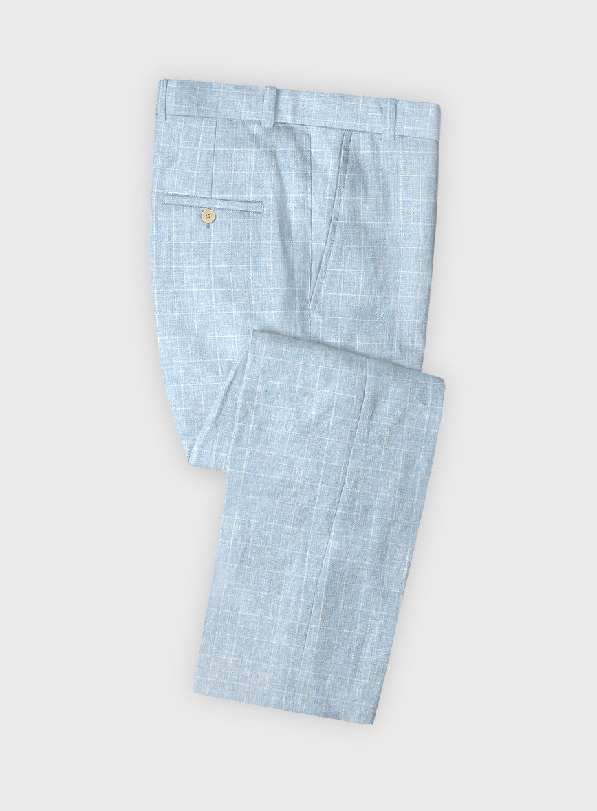 Italian Linen Lusso Blue Suit - StudioSuits