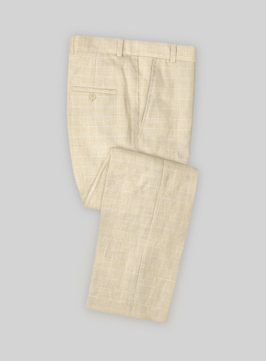 Italian Linen Lusso Burlywood Pants - StudioSuits