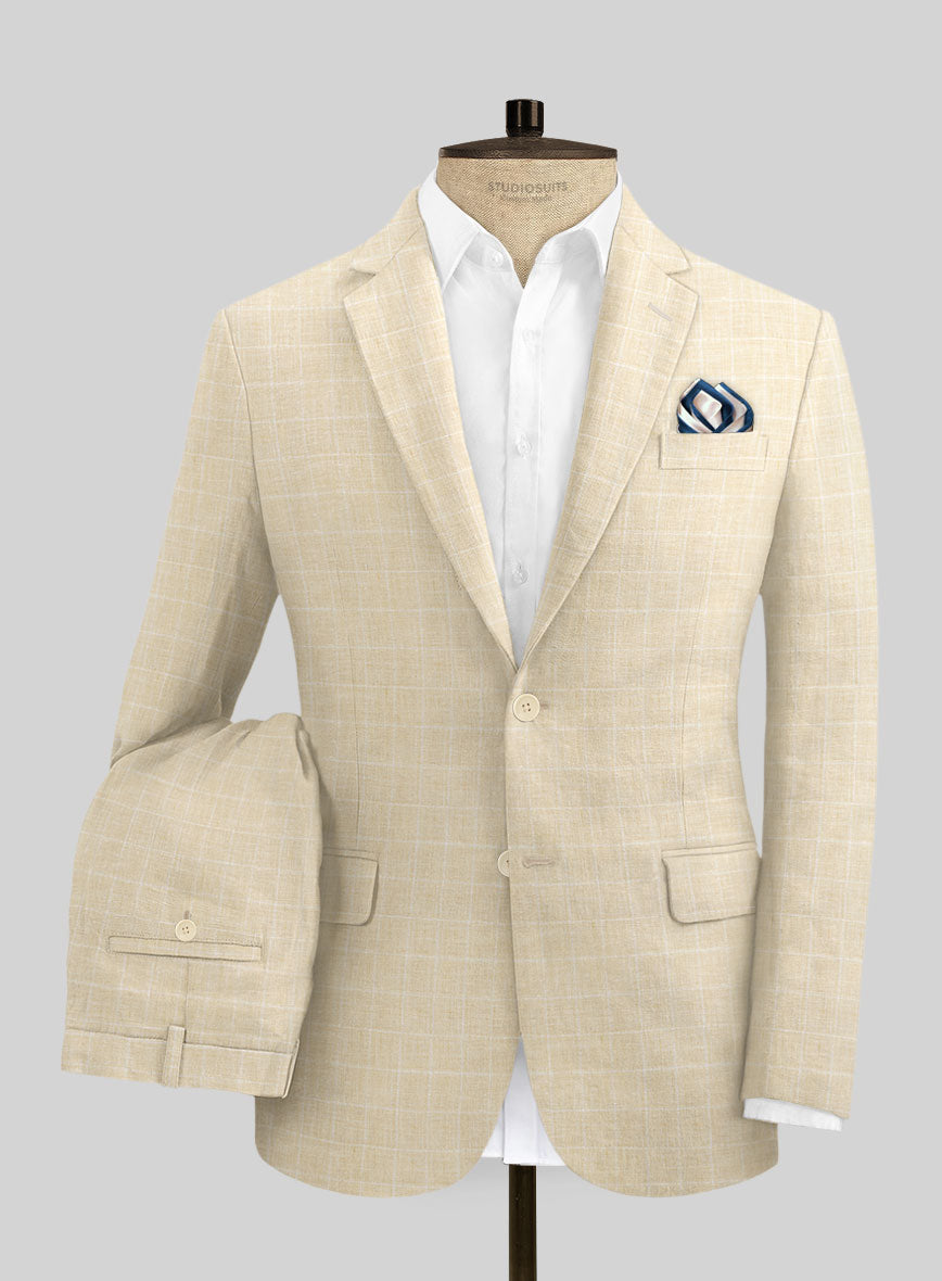 Italian Linen Lusso Burlywood Suit - StudioSuits