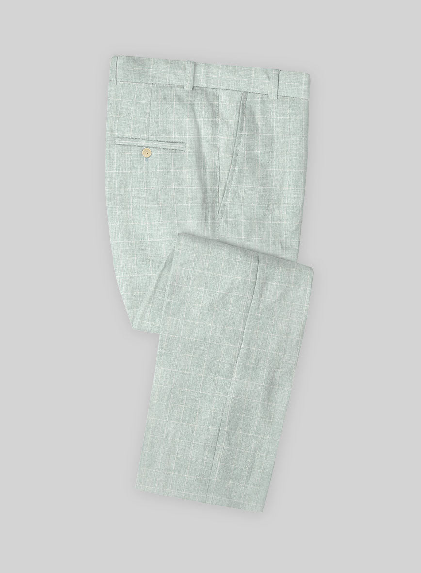Italian Linen Lusso Summer Green Pants - StudioSuits