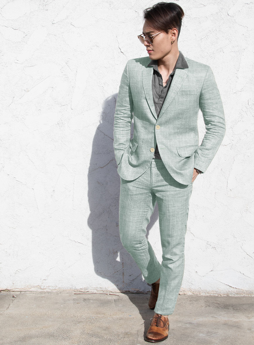 Italian Linen Lusso Summer Green Suit - StudioSuits