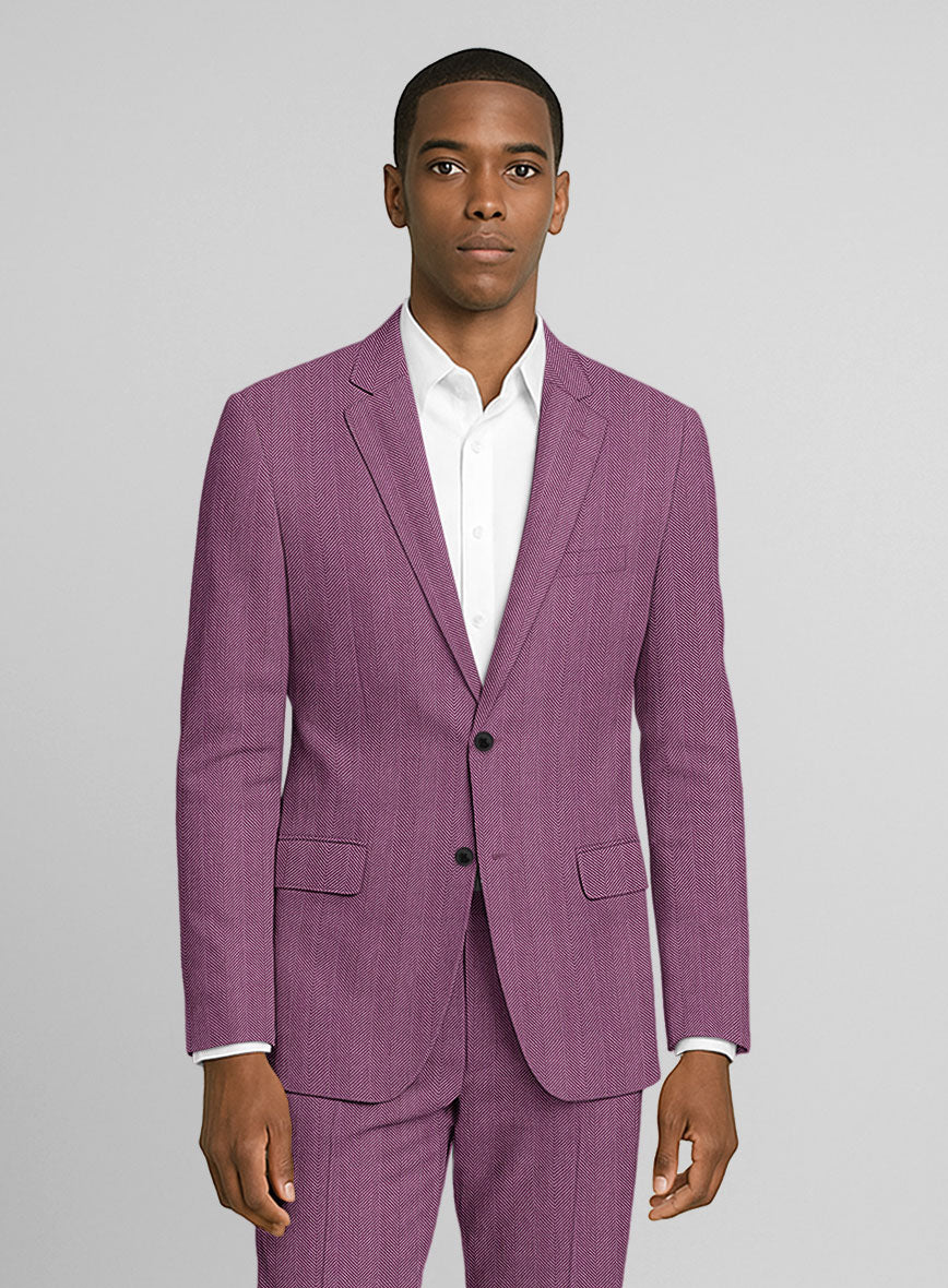 Italian Linen Marenzio Herringbone Jacket - StudioSuits
