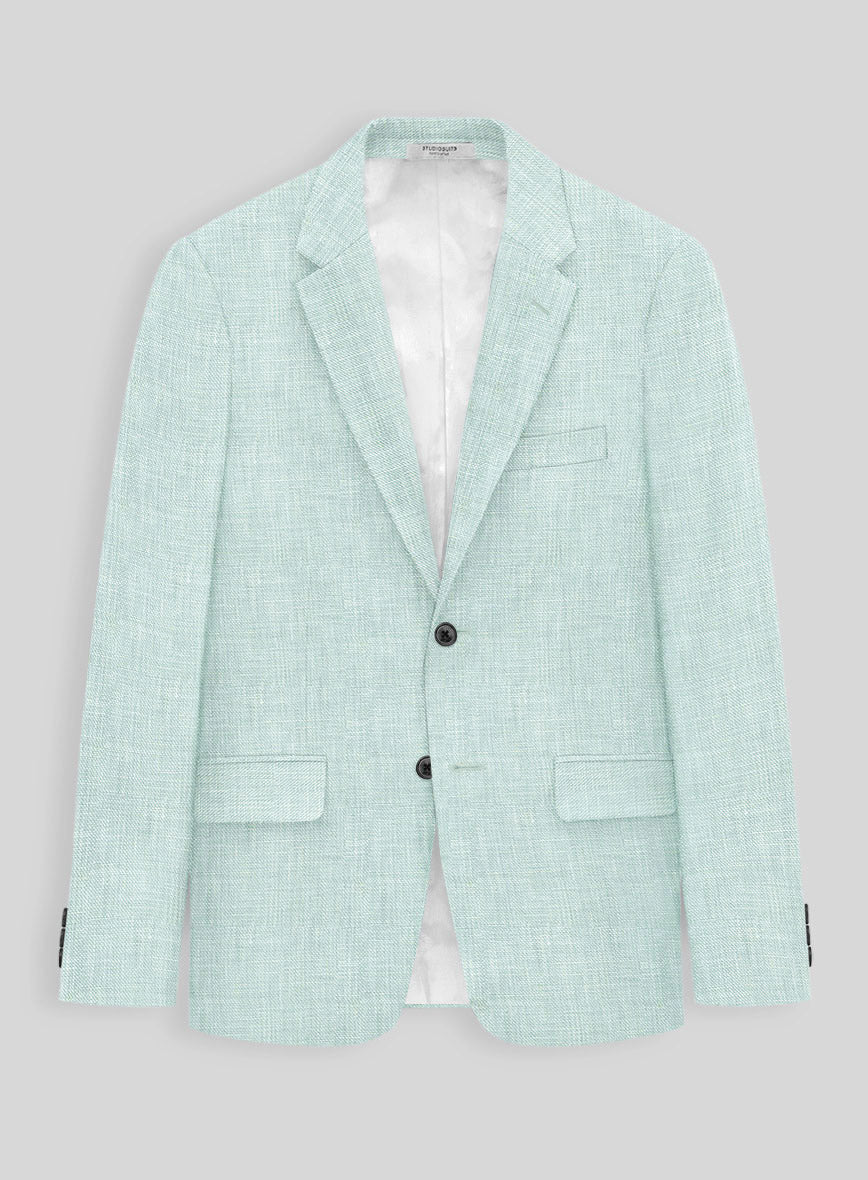 Italian Linen Mint Green Jacket - StudioSuits