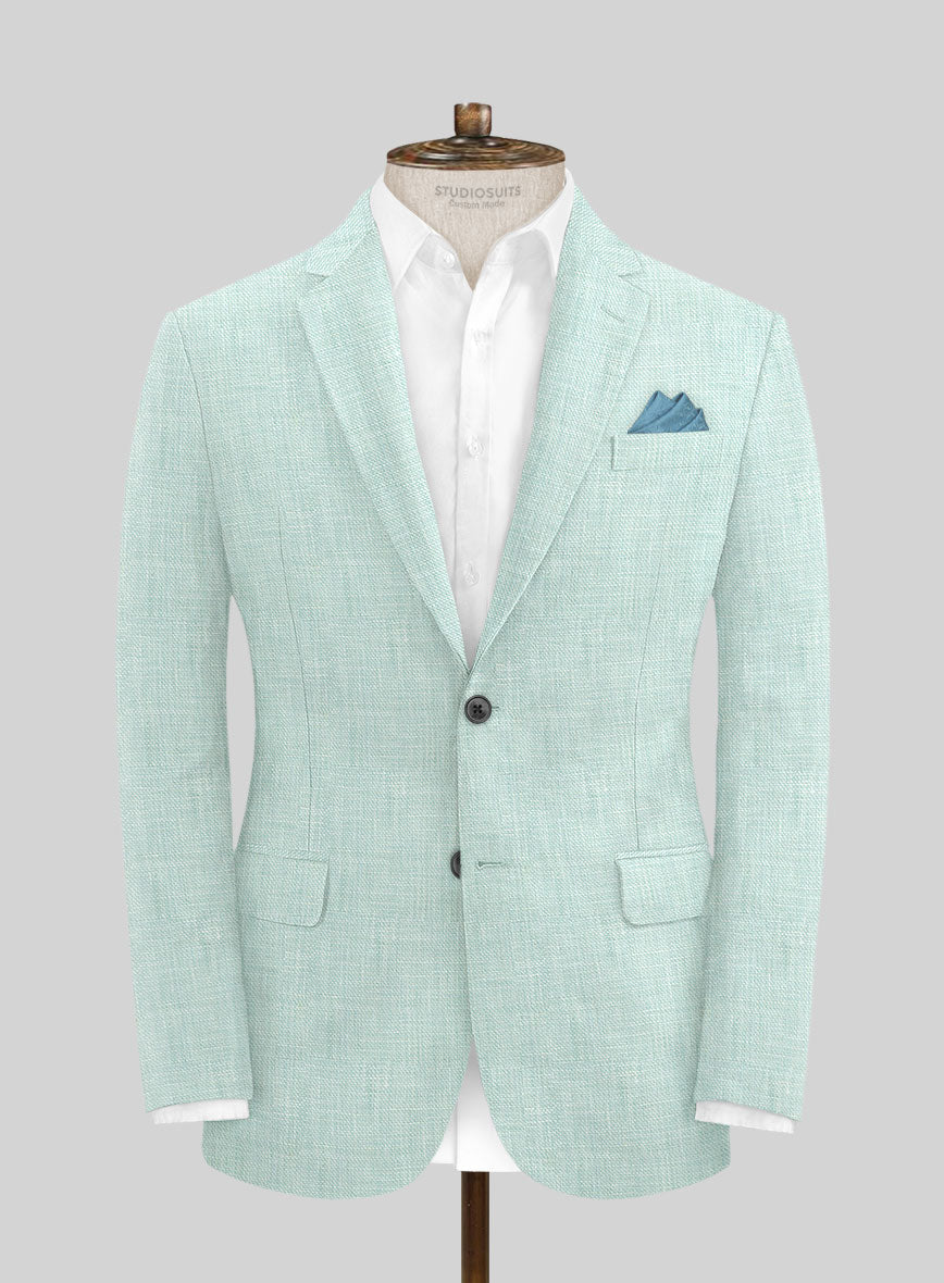 Italian Linen Mint Green Jacket - StudioSuits