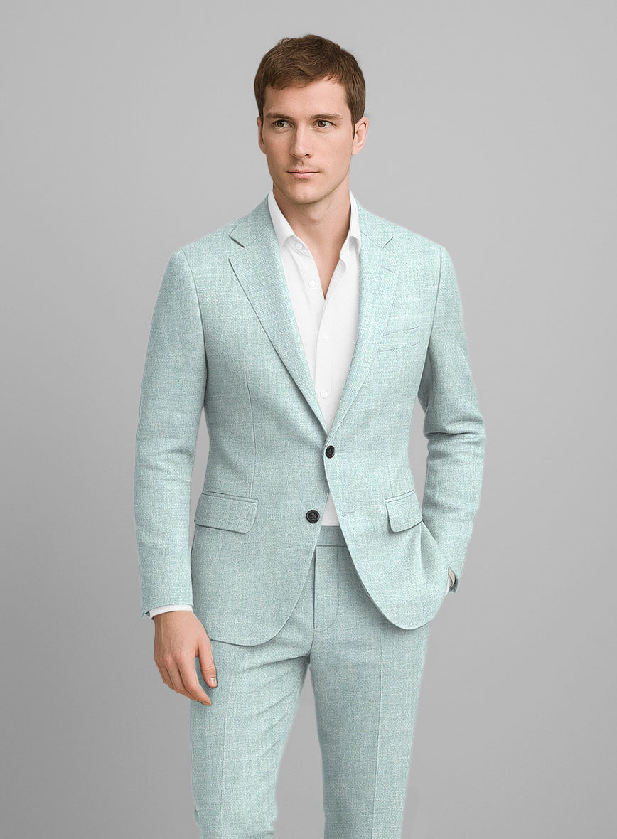 Italian Linen Mint Green Jacket - StudioSuits
