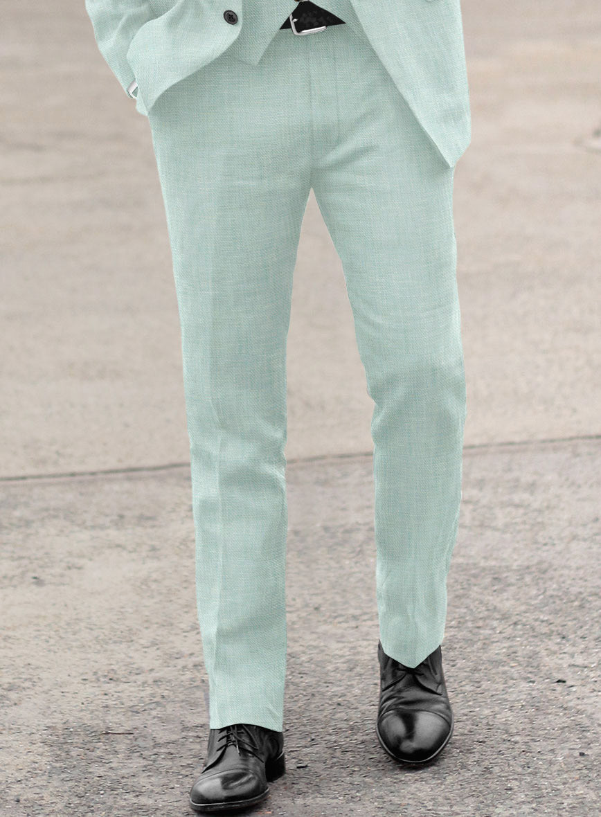 Italian Linen Mint Green Pants - StudioSuits