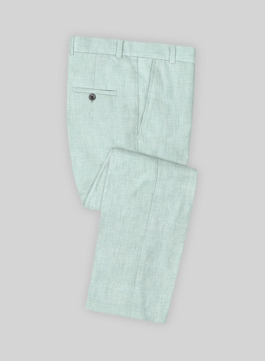 Italian Linen Mint Green Pants - StudioSuits