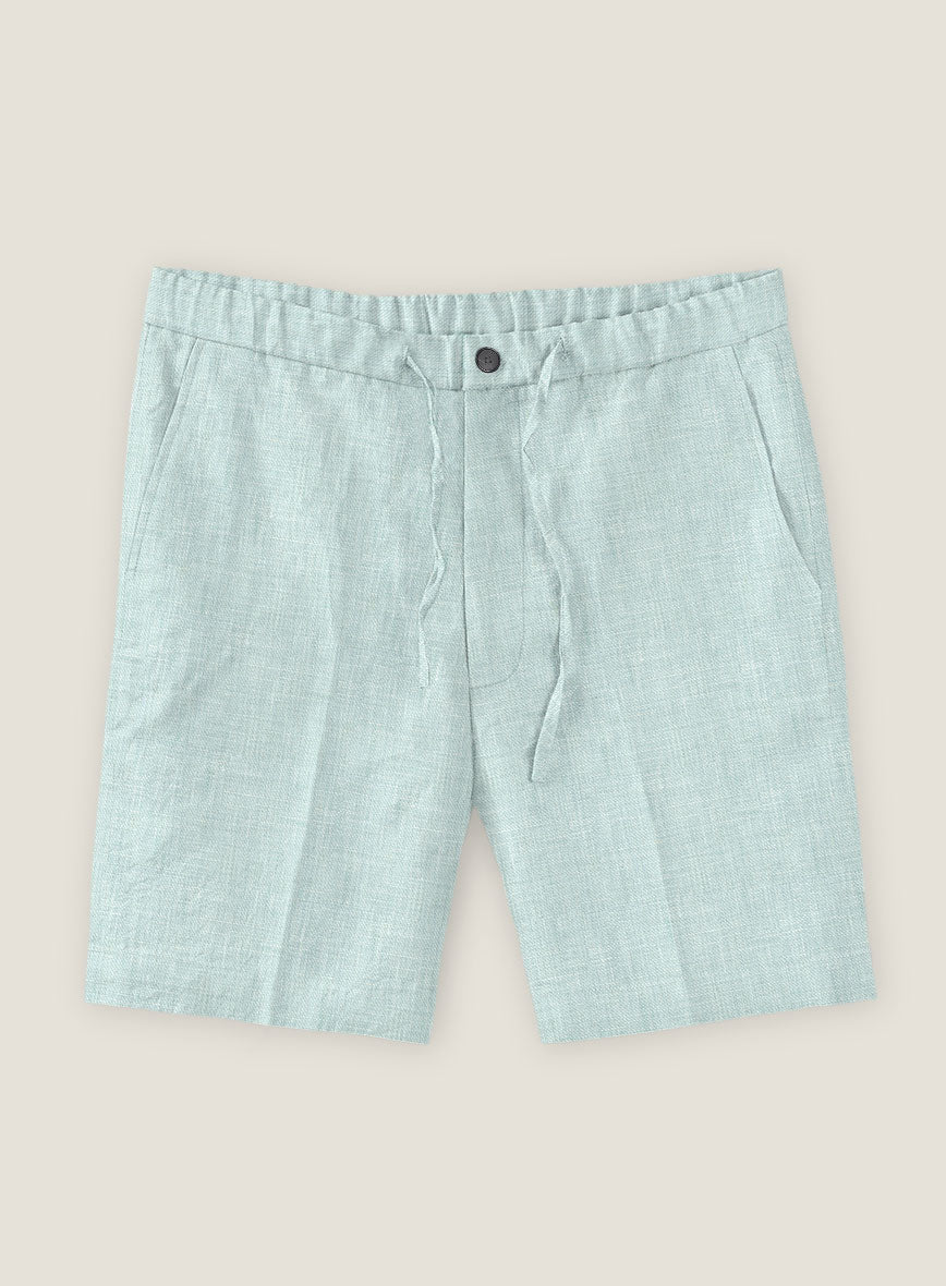 Italian Linen Mint Green Shorts - StudioSuits