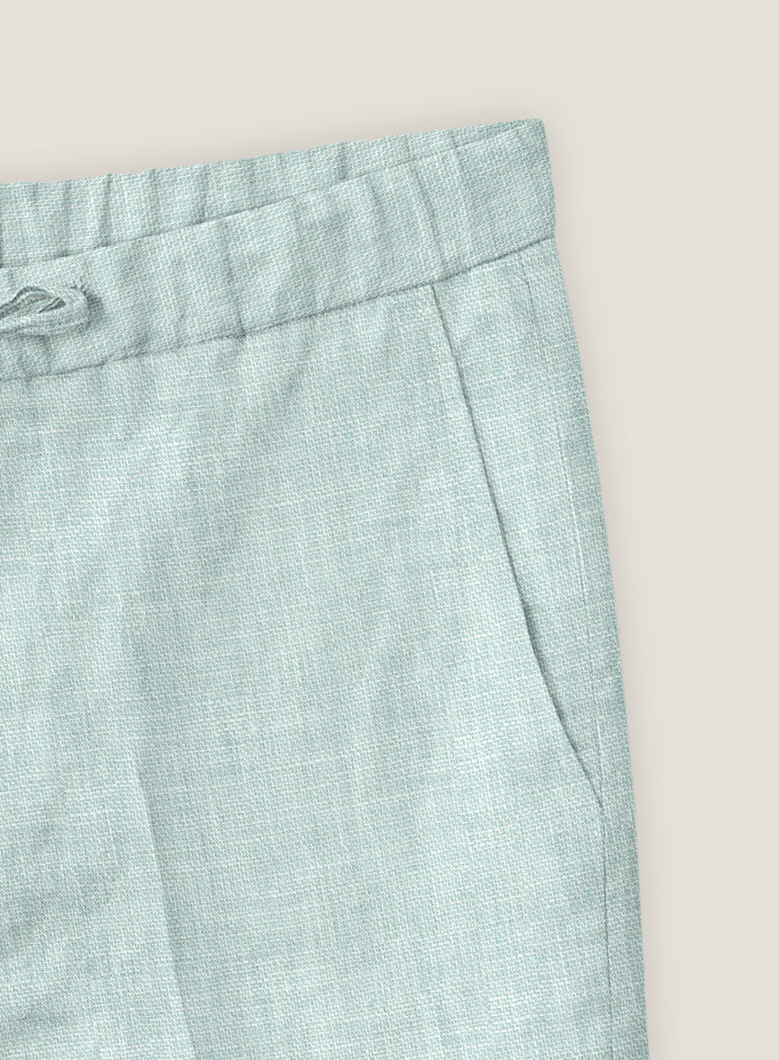 Italian Linen Mint Green Shorts - StudioSuits
