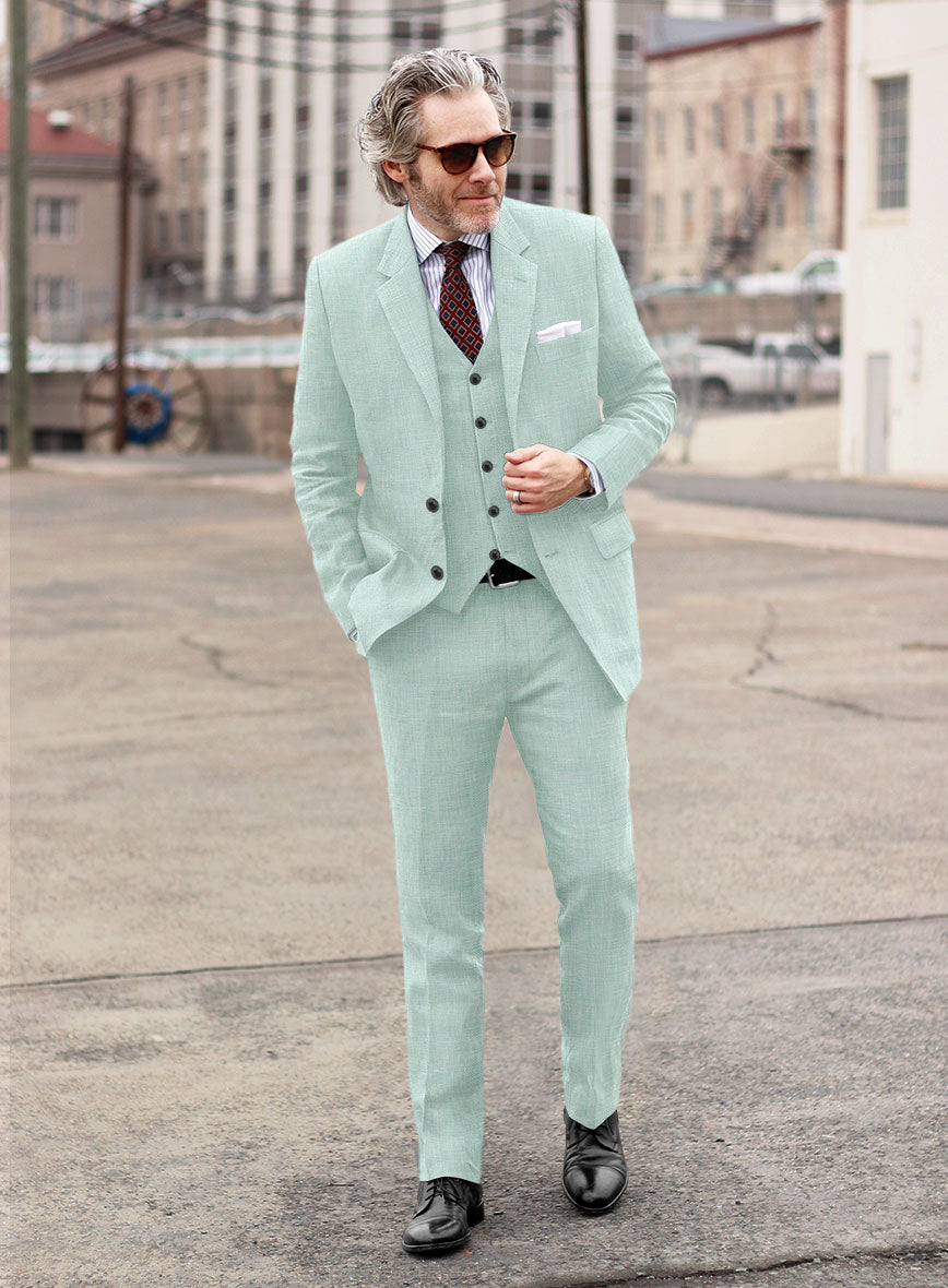 Italian Linen Mint Green Suit – StudioSuits