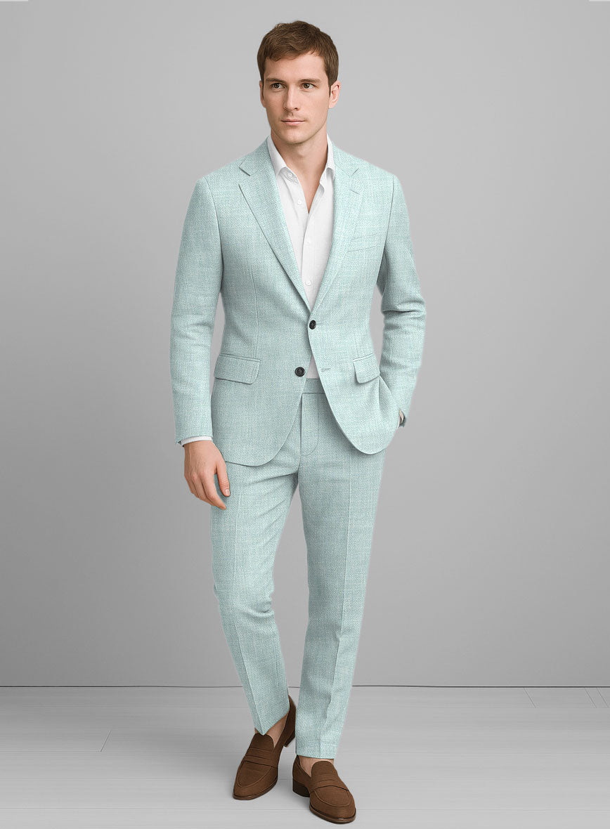 Italian Linen Mint Green Suit - StudioSuits