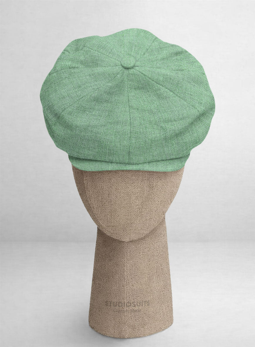 Italian Linen Mojito Green Newsboy Cap - StudioSuits