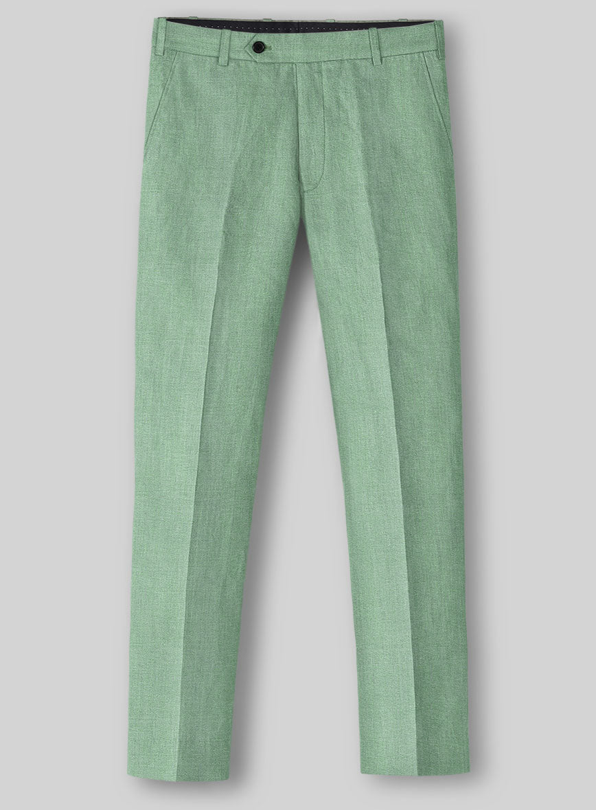 Italian Linen Mojito Green Pants - StudioSuits