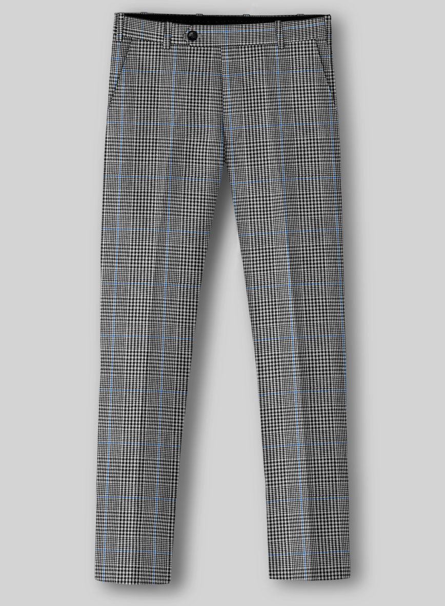 Italian Linen Monochrome Glen Check Pants