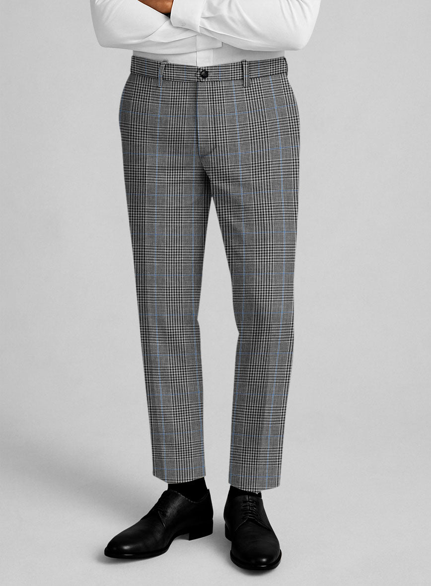 Italian Linen Monochrome Glen Check Pants