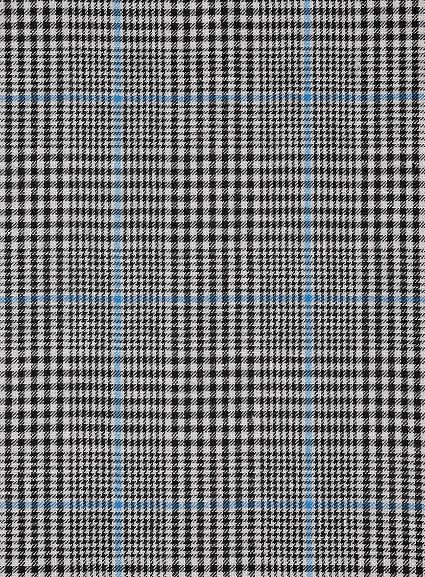 Italian Linen Monochrome Glen Check Pants - StudioSuits