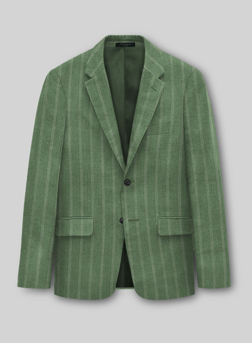 Italian Linen Mossaro Stripe Jacket - StudioSuits