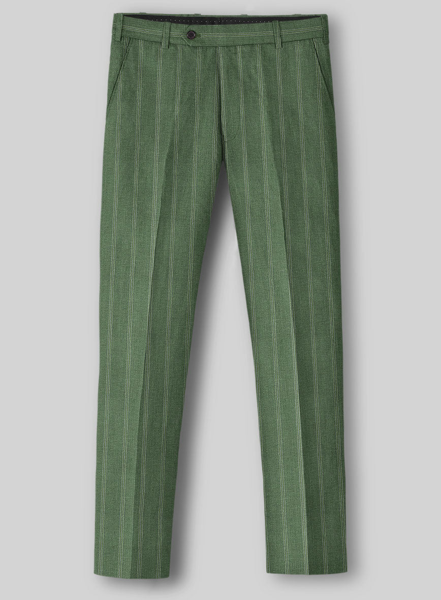 Italian Linen Mossaro Stripe Pants - StudioSuits
