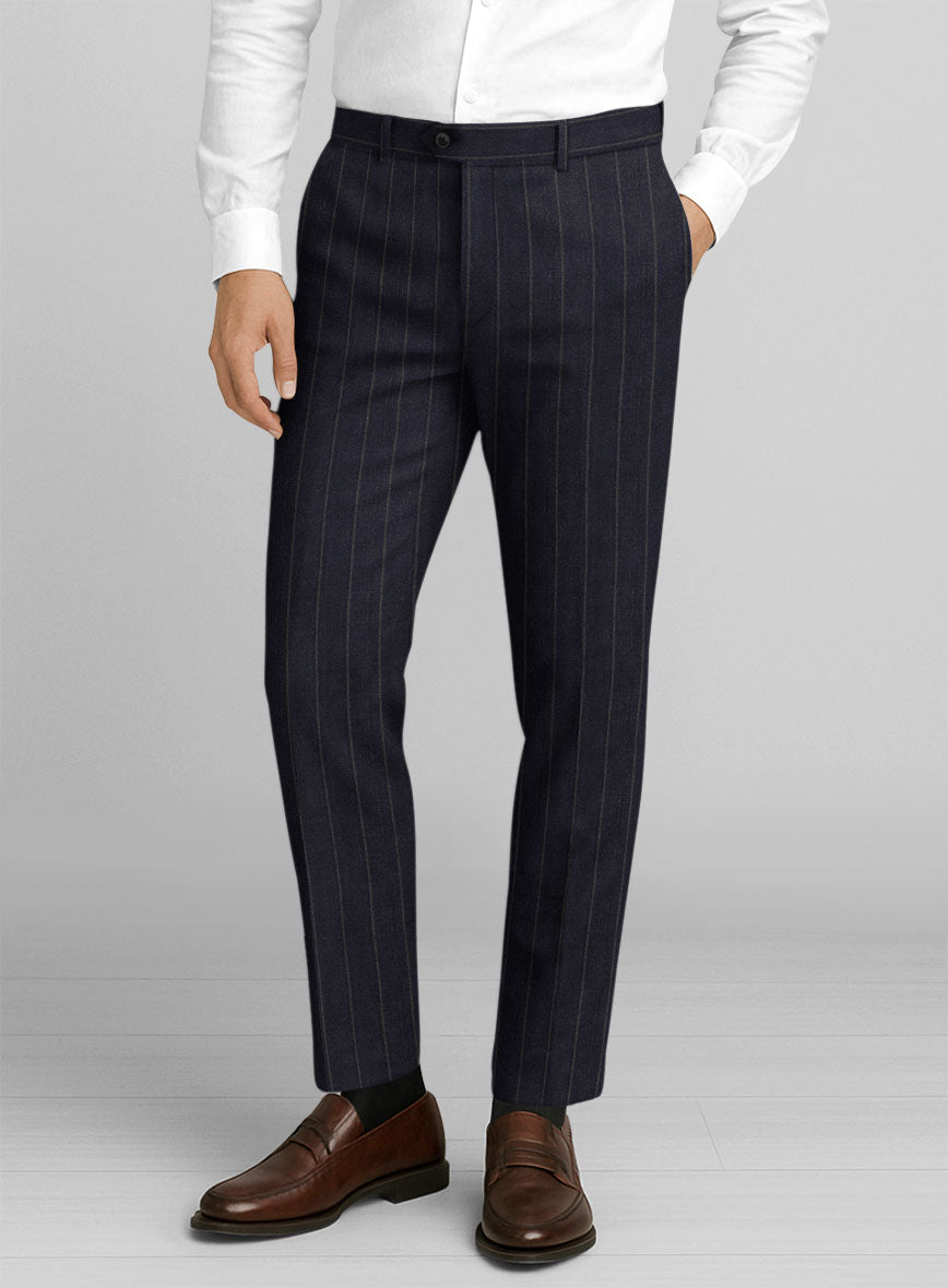 Italian Linen Naviero Stripe Pants - StudioSuits