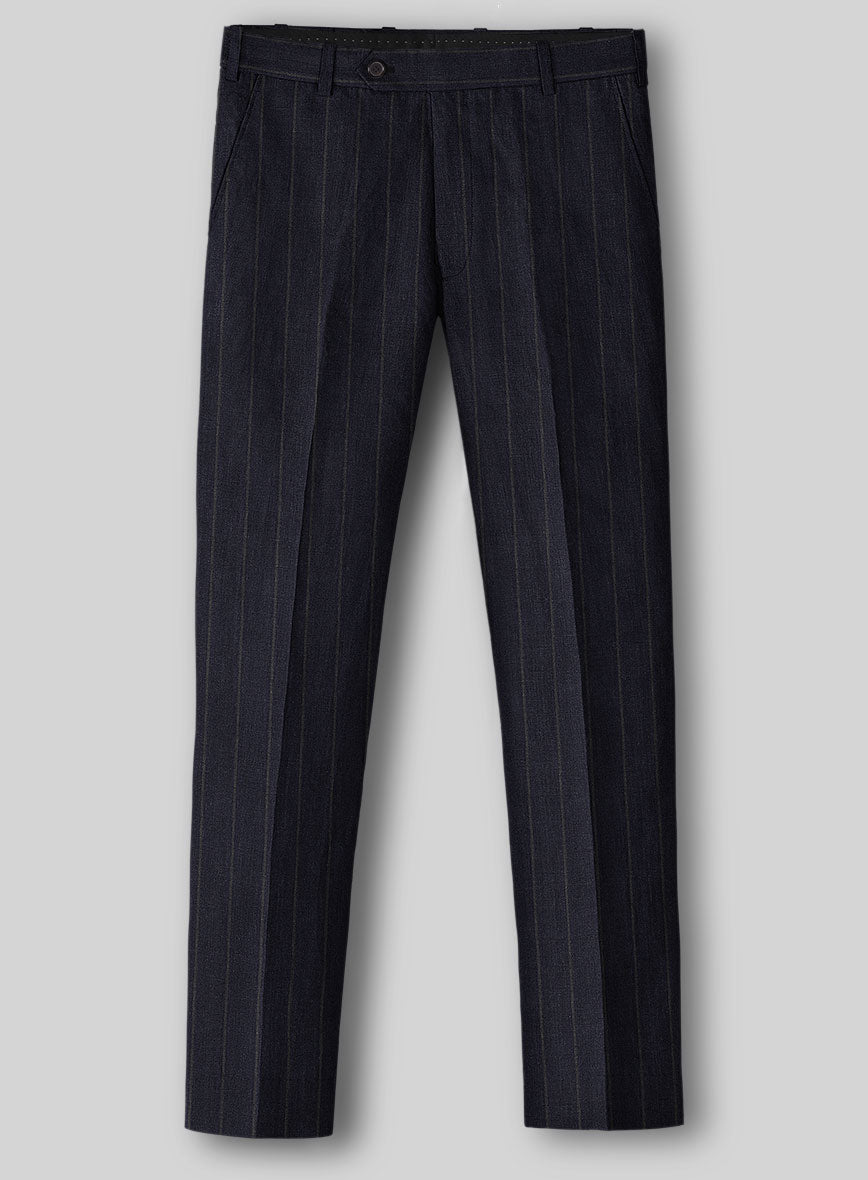 Italian Linen Naviero Stripe Pants - StudioSuits