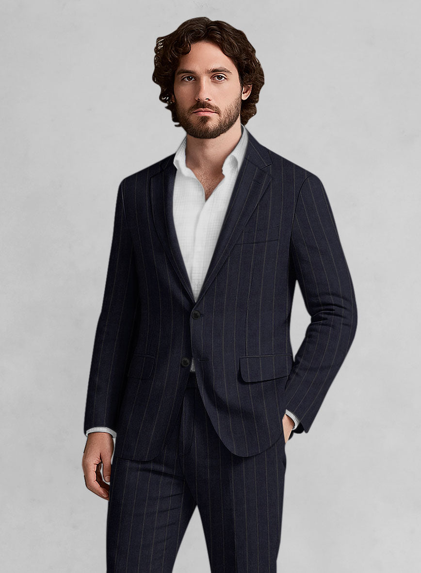 Italian Linen Naviero Stripe Suit - StudioSuits