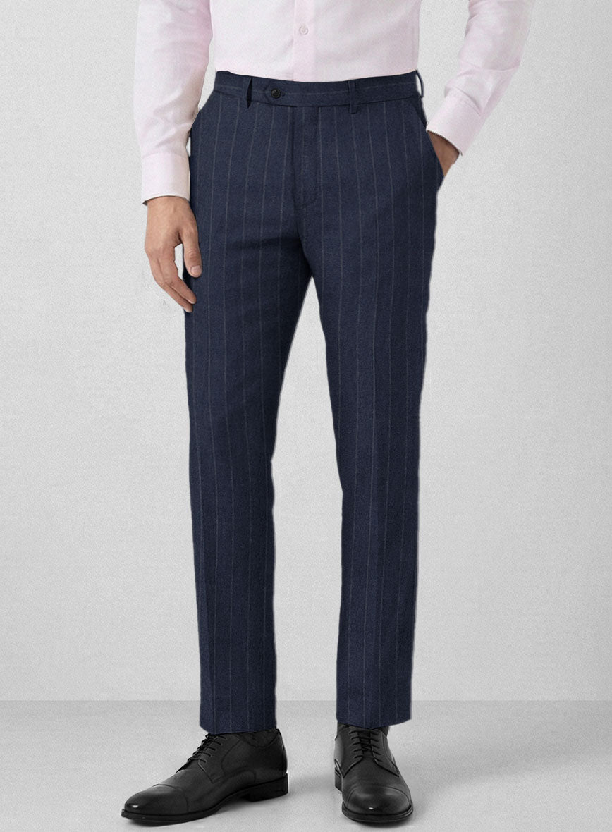 Italian Linen Navisto Stripe Pants - StudioSuits