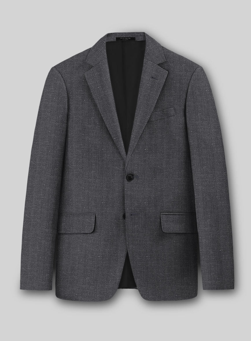 Italian Linen Nottegno Herringbone Jacket - StudioSuits
