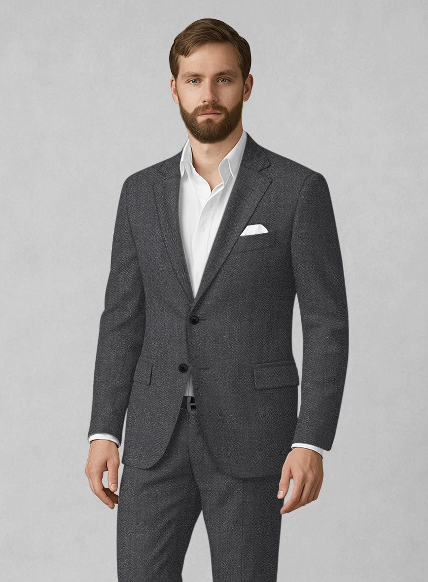 Italian Linen Nottegno Herringbone Jacket - StudioSuits