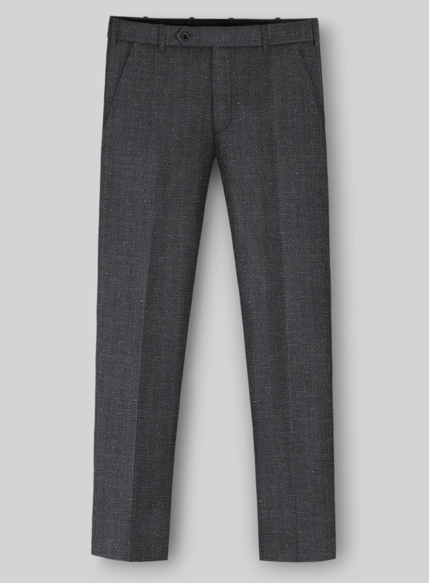 Italian Linen Nottegno Herringbone Pants - StudioSuits
