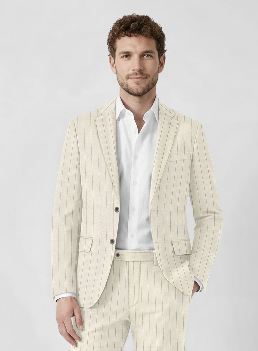 Italian Linen Olissaro Stripe Jacket - StudioSuits