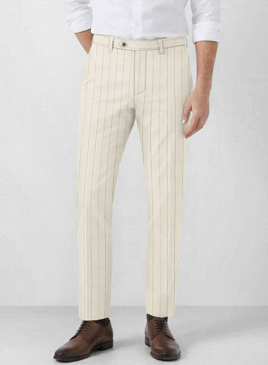 Italian Linen Olissaro Stripe Pants - StudioSuits