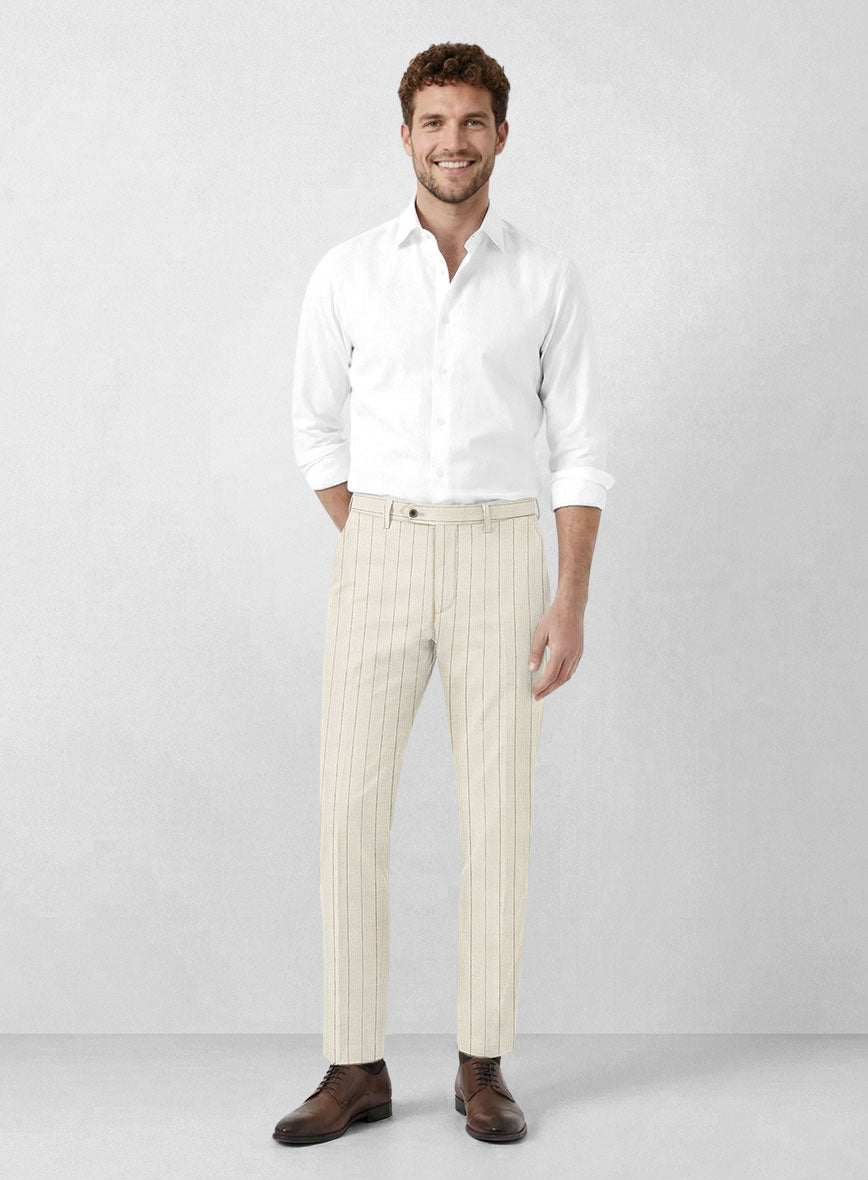 Italian Linen Olissaro Stripe Pants - StudioSuits