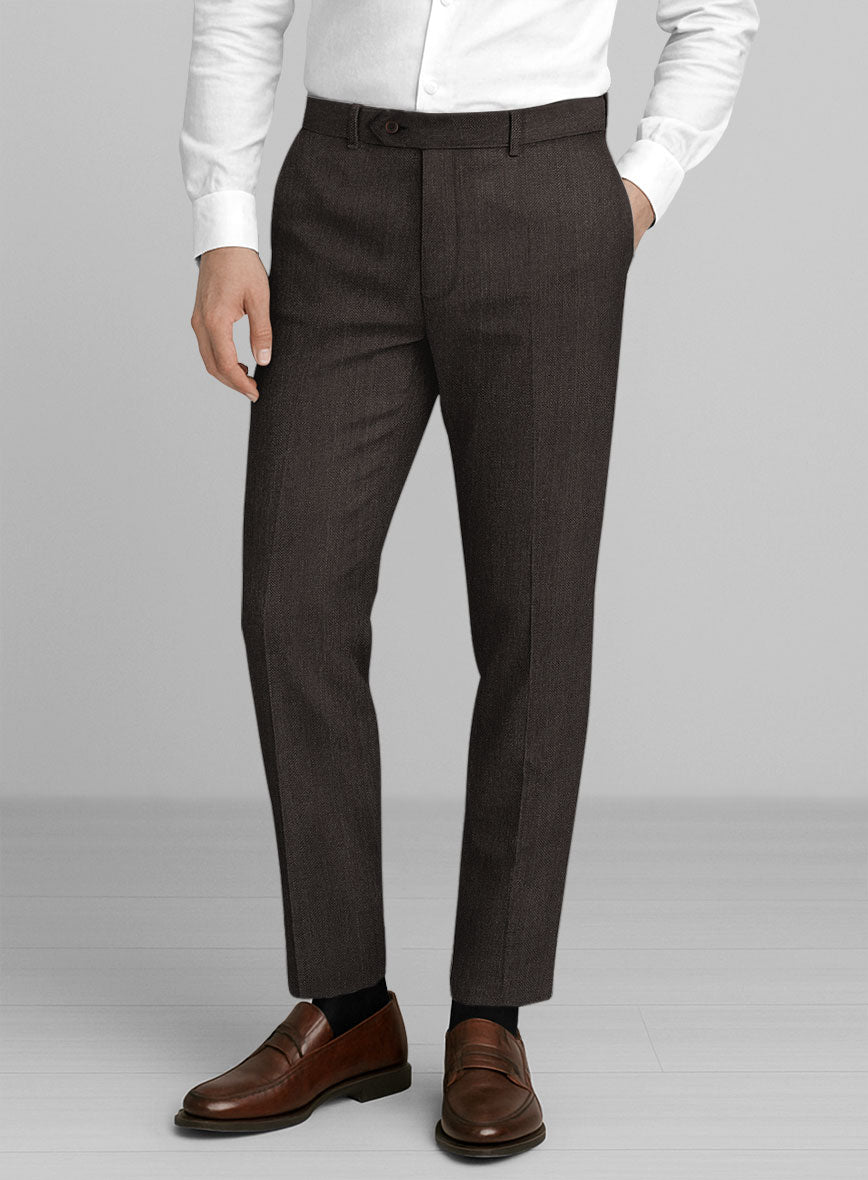Italian Linen Ombro Herringbone Pants - StudioSuits