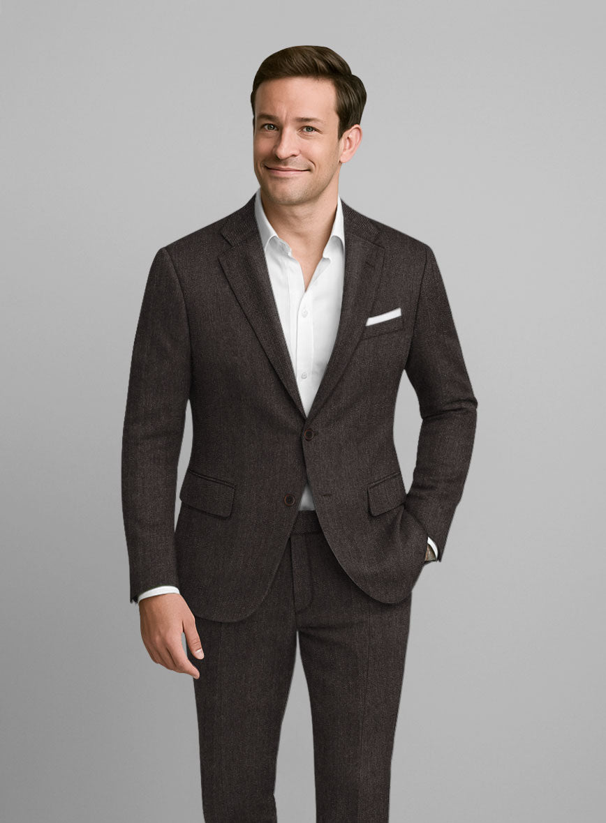 Italian Linen Ombro Herringbone Suit - StudioSuits