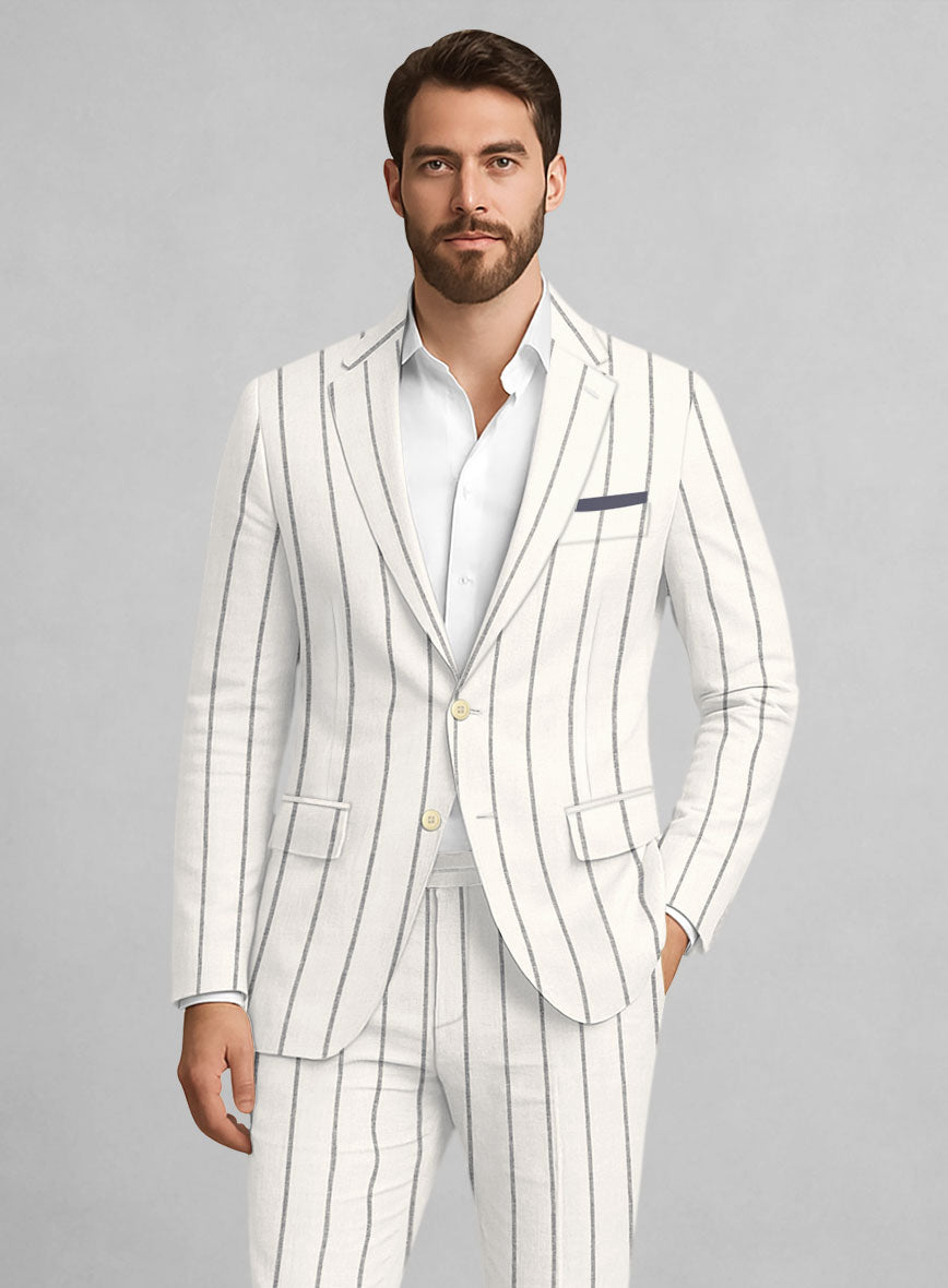 Italian Linen Pinetto Stripe Jacket - StudioSuits