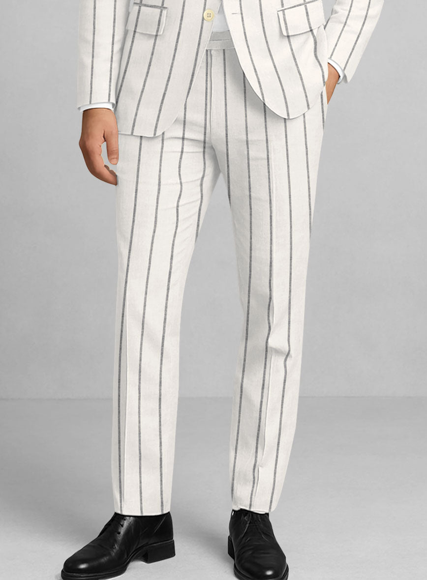 Italian Linen Pinetto Stripe Pants - StudioSuits