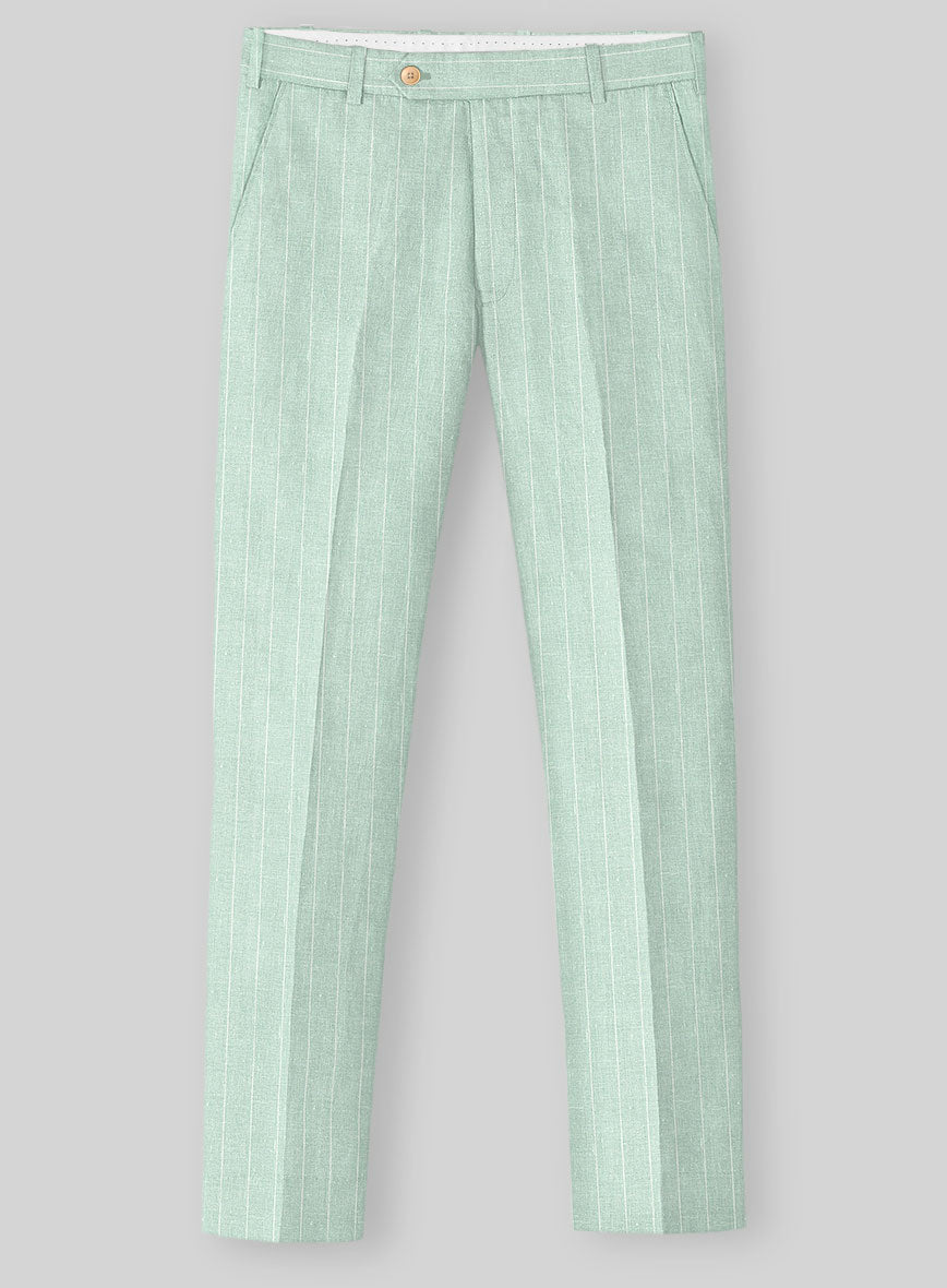 Italian Linen Pistano Stripe Pants - StudioSuits