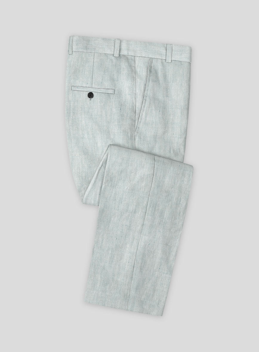 Italian Linen Robin Blue Pants - StudioSuits