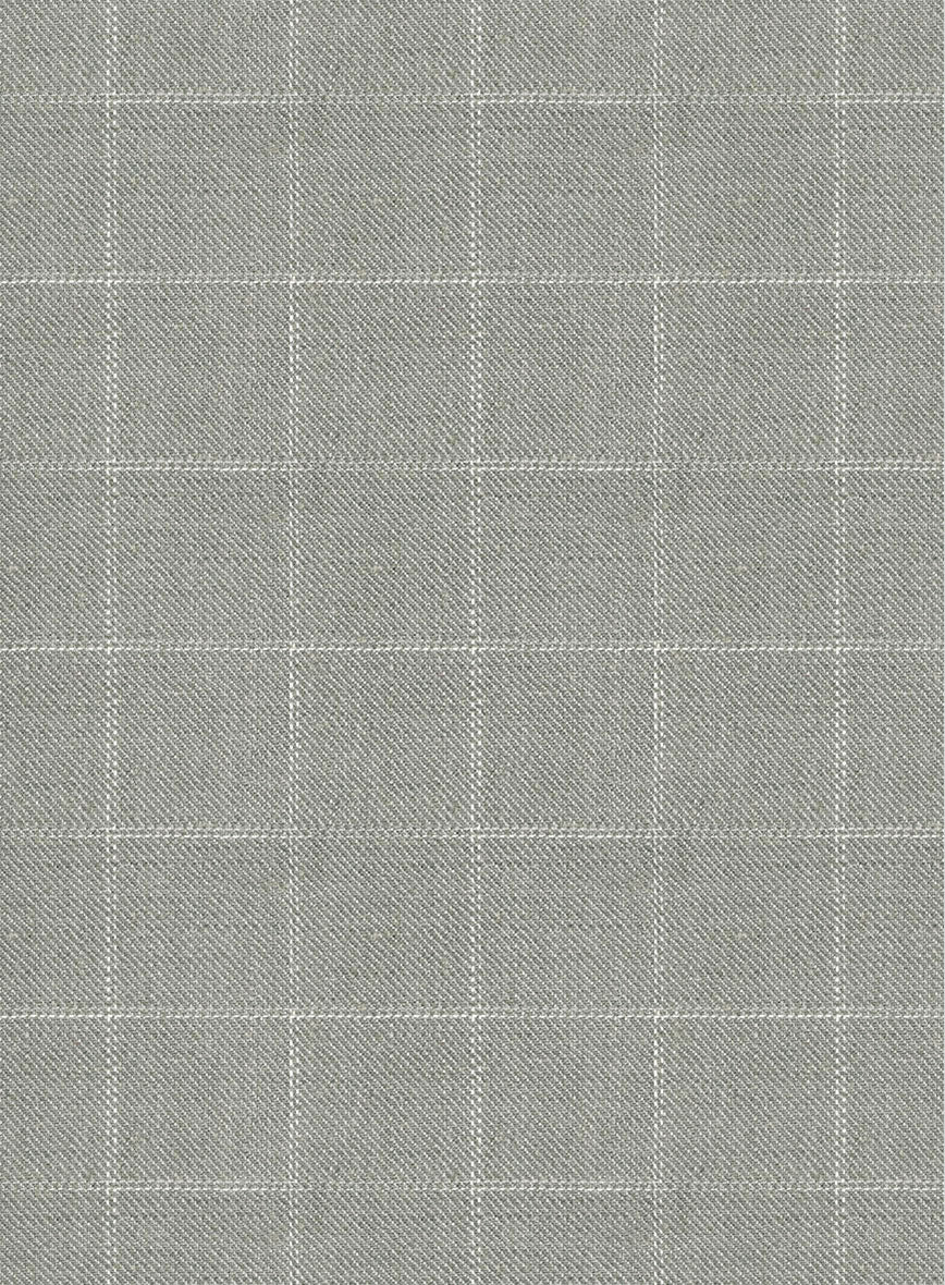 Italian Linen Robin Gray Checks Pants - StudioSuits