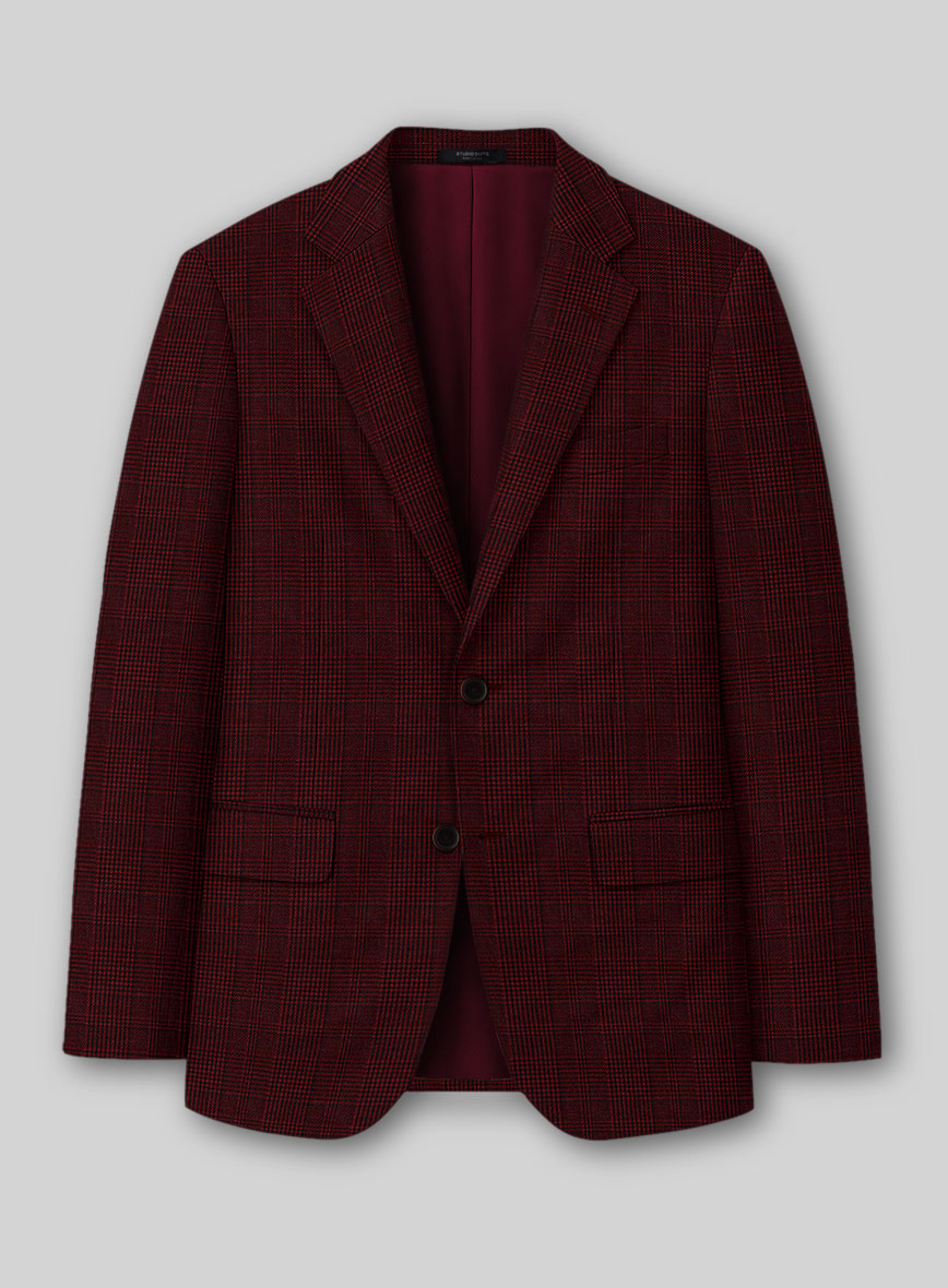 Italian Linen Ruby Glen Check Jacket - StudioSuits