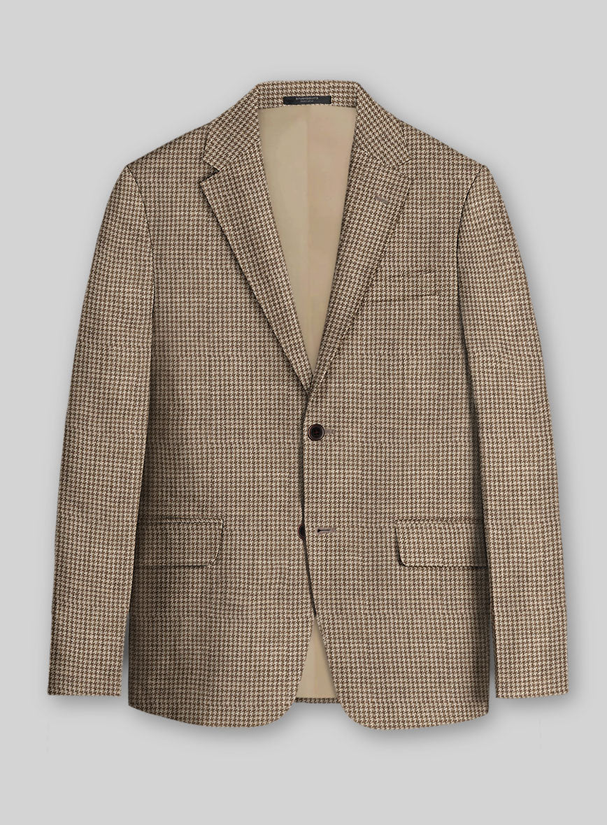 Italian Linen Ruggino Houndstooth Jacket - StudioSuits