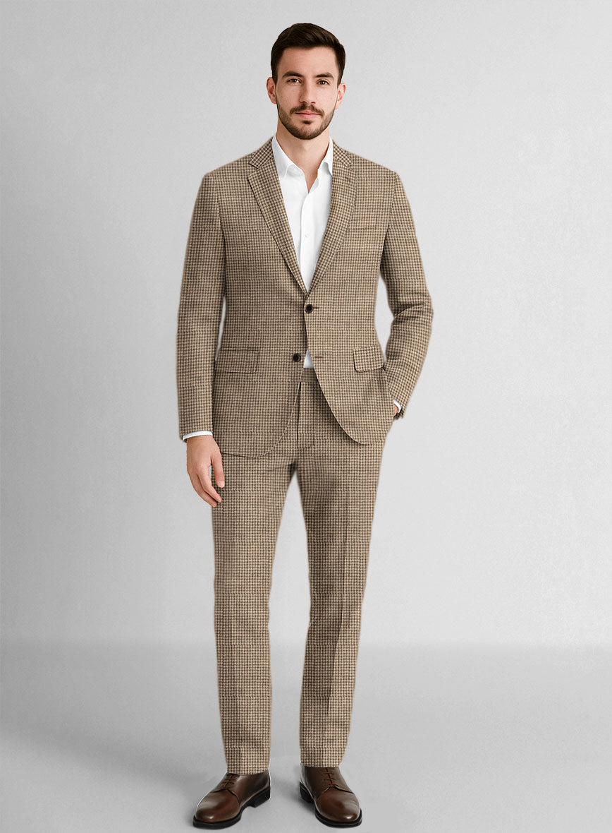 Italian Linen Ruggino Houndstooth Suit - StudioSuits